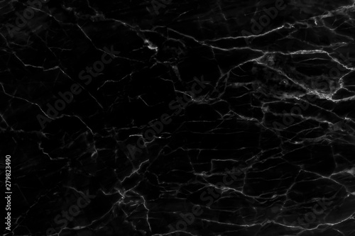 Black marble natural pattern for background, abstract black and white