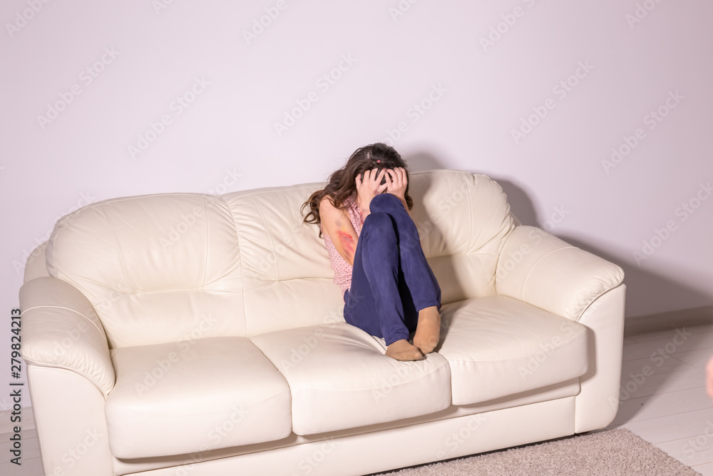 Victim, abuse and domestic violence - Woman crying, suffering domestic violence Victim, abuse and domestic violence - Woman crying, suffering domestic violence