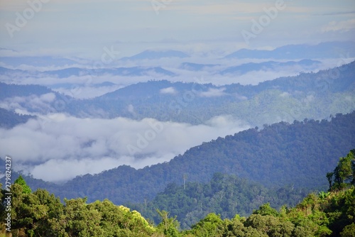 Landscape of green mountain view with Blur style : provide for insert into background base layer
