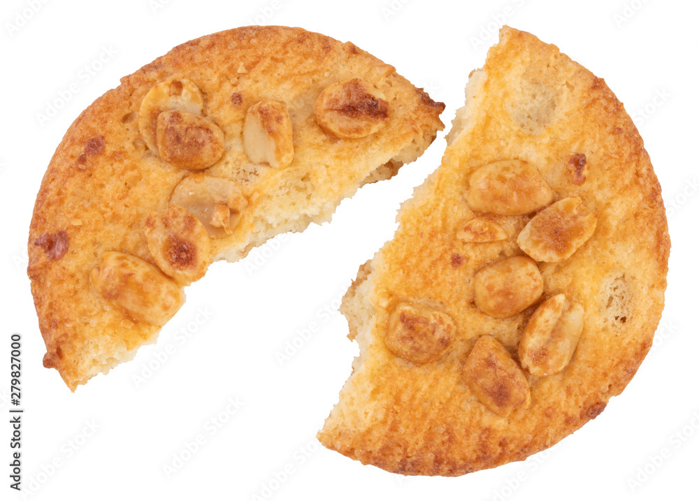 Broken chocolate chip cookies isolated on white background with clipping path Broken chocolate chip cookies isolated on white background with clipping path