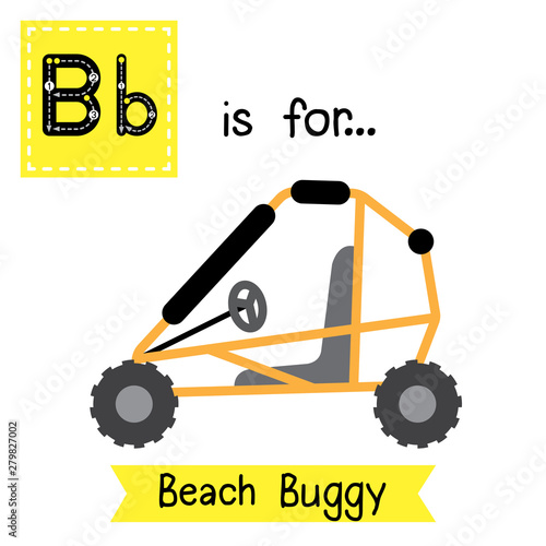 Letter B tracing. Beach Buggy