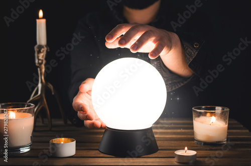 Divination from a crystal ball, clairvoyance