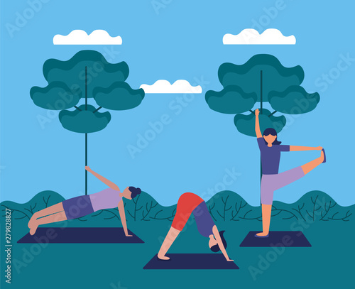 yoga outdoor flat design image