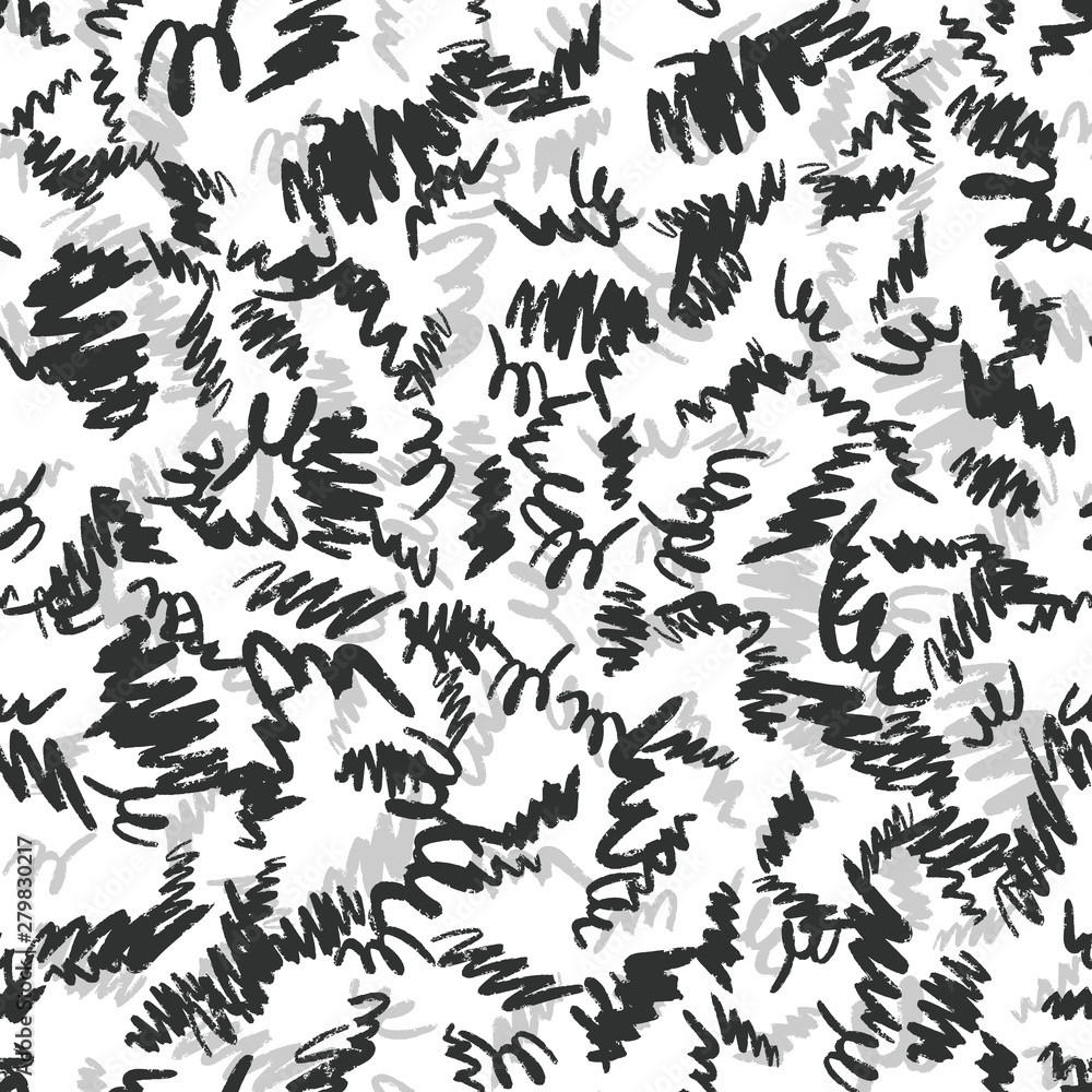 Hand drawn brush strokes seamless pattern. Black and silver Ink backdrop. Hand drawn brush strokes seamless pattern. Black and silver Ink backdrop.