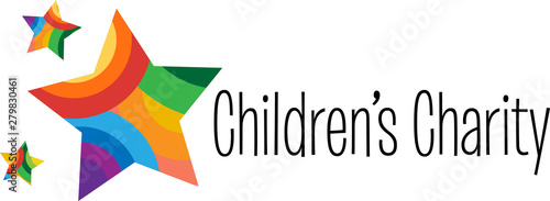 Colorful Vector Charity logo. Logo for children's charity. Charity Logo Template Fun Colorful logo. Icon, creative symbol, emblem
