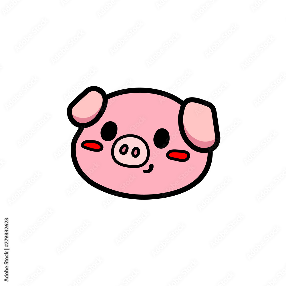 Line illustration of a pig. Line illustration of a pig.