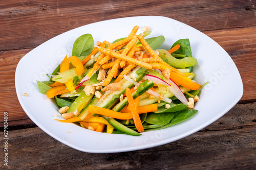 healthy asian thai vegetable salad plate