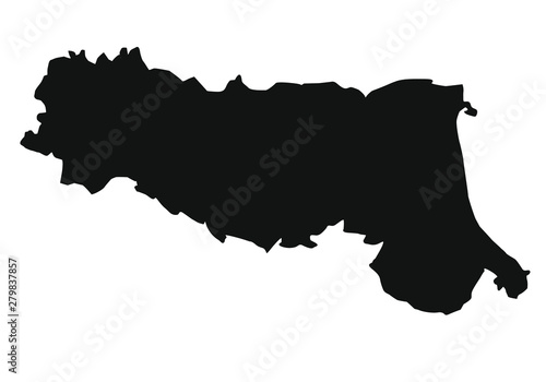 map of Emilia-Romagna region in Italy photo