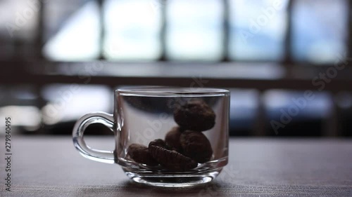 Mushroom On A Cup Slow Motion