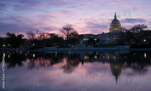 US Capitol and Reflection at Dawn