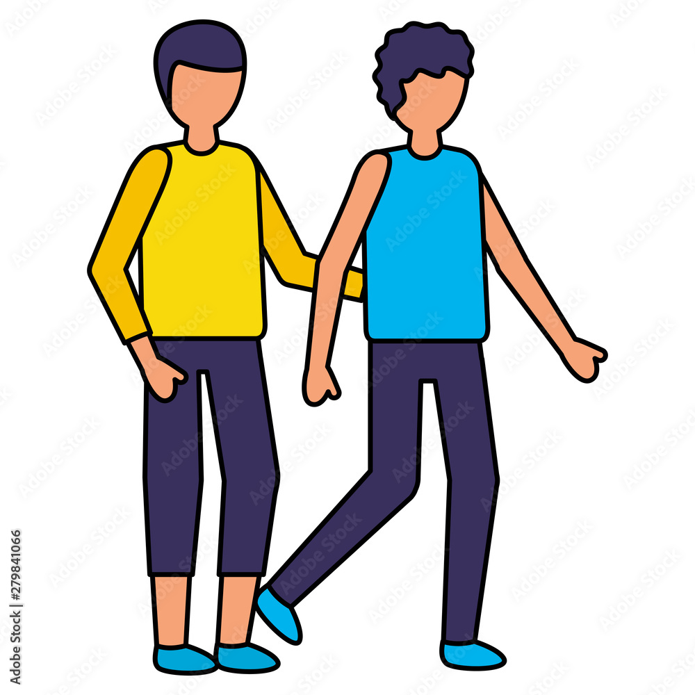two men standing characters white background two men standing characters white background
