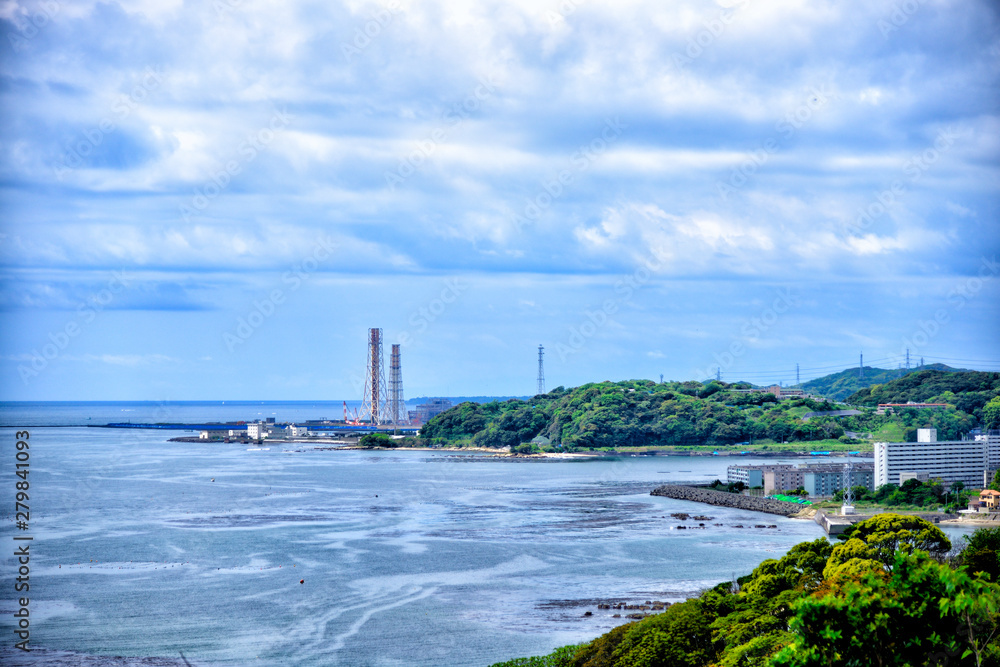 Naklejka premium View from Kannonzaki Park in Yokosuka city, Japan.