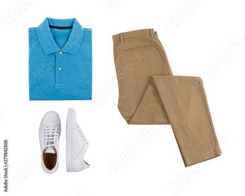 Flat lay of a formal men's clothes. Office outfit.