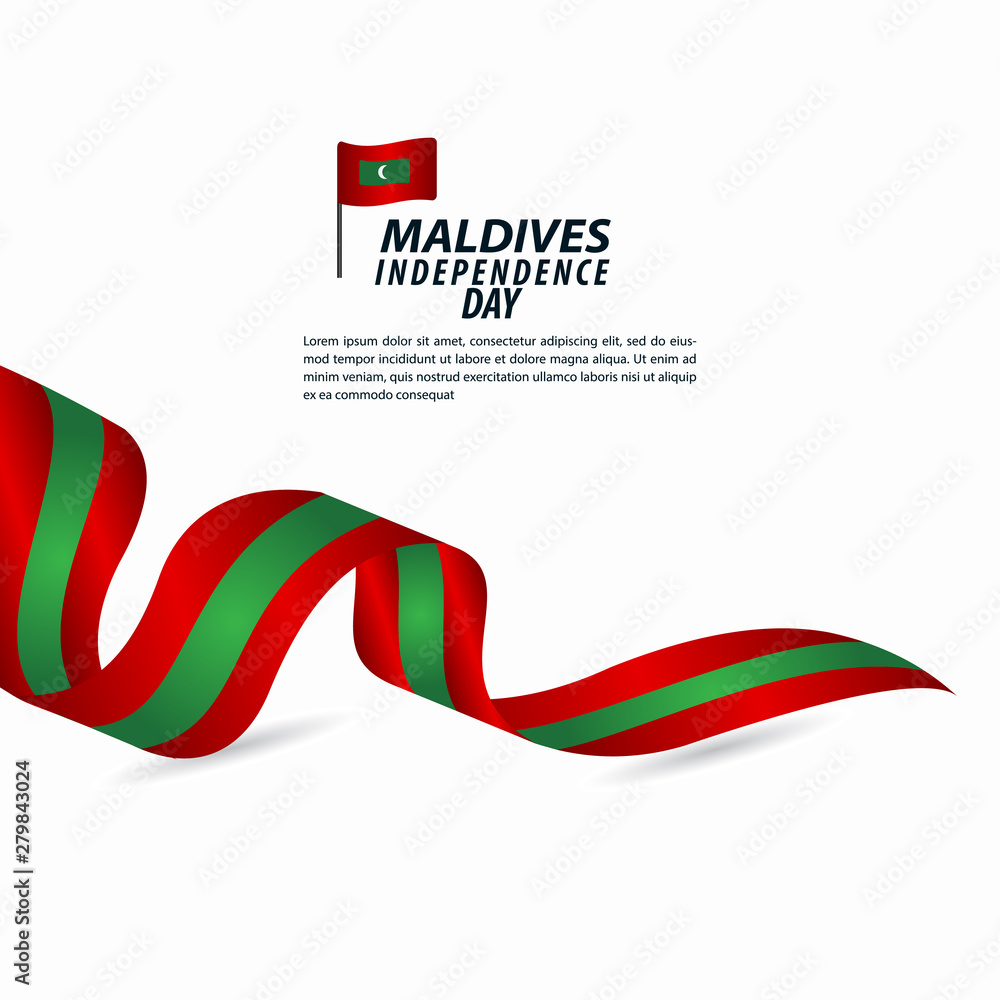 Obraz premium Maldives Independence Day Celebration Vector Template Design Illustration