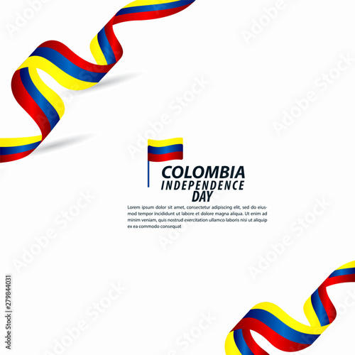 Colombia Independence Day Celebration Vector Template Design Illustration