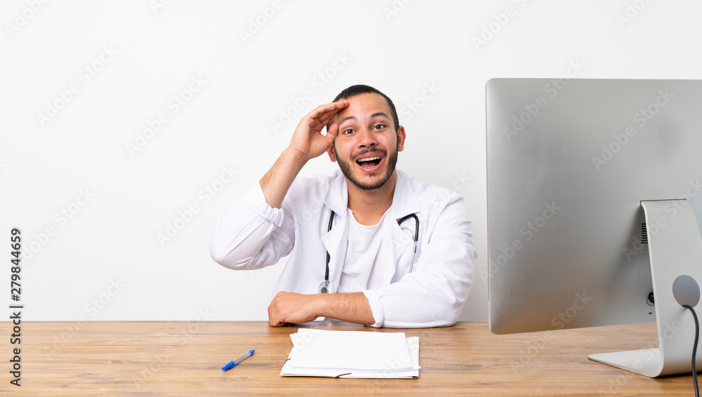 Doctor Colombian man has just realized something and has intending the solution Doctor Colombian man has just realized something and has intending the solution