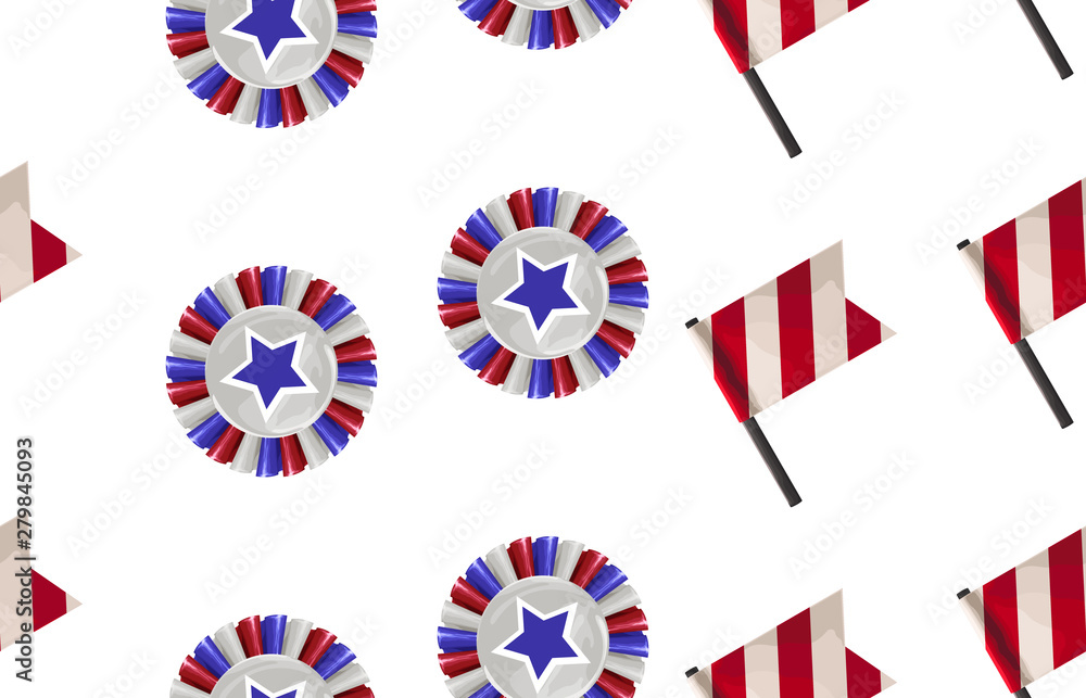 Fototapeta premium Seamless Pattern in 4th of July theme.