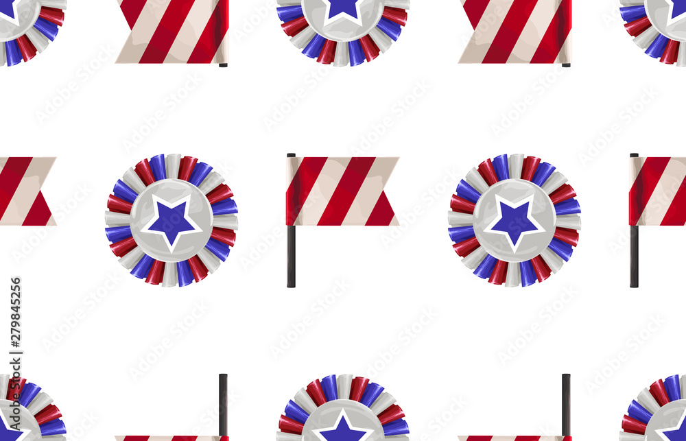 Obraz premium Seamless Pattern in 4th of July theme.