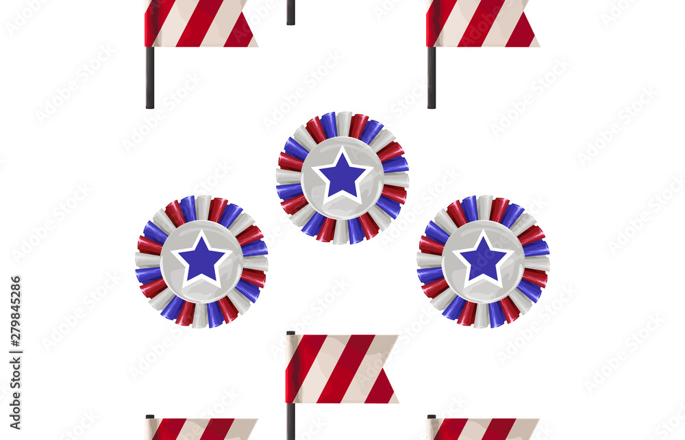 Obraz premium Seamless Pattern in 4th of July theme.