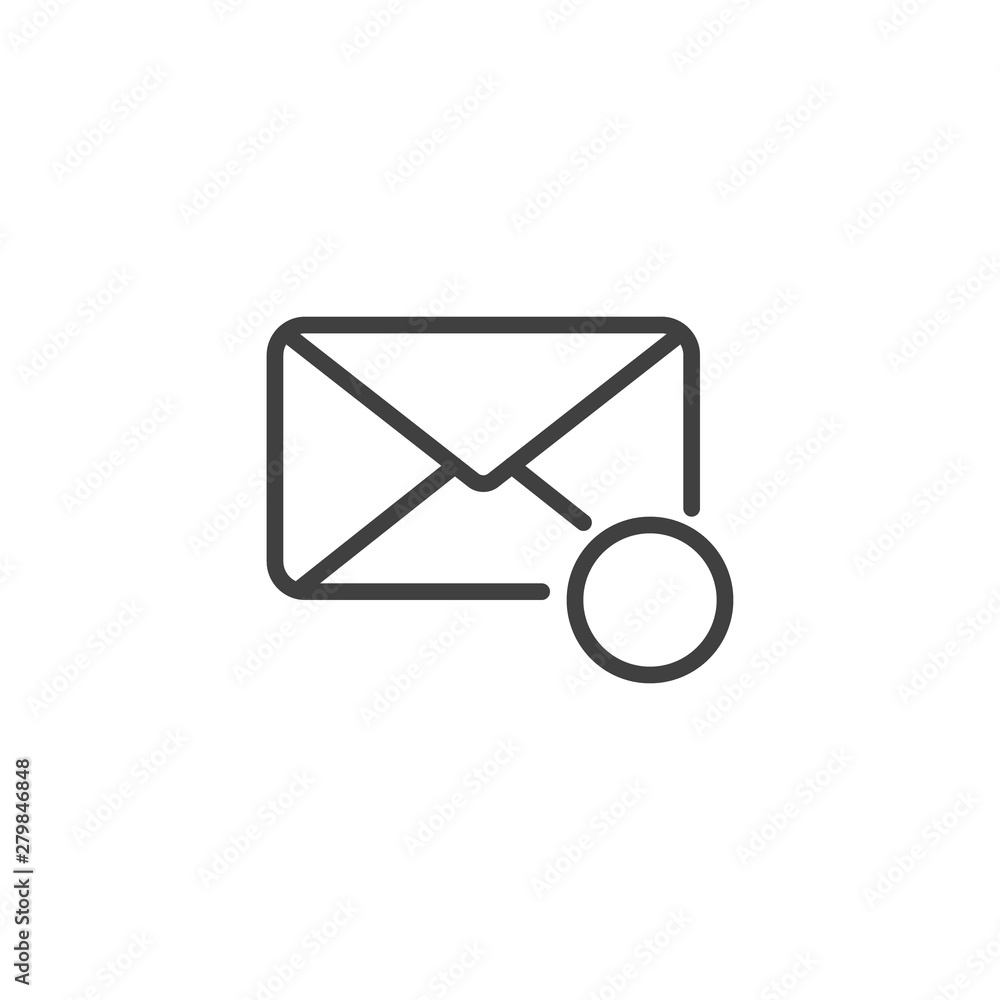 New message notification line icon. linear style sign for mobile concept and web design. Mail, email envelope outline vector icon. Symbol, logo illustration. Vector graphics New message notification line icon. linear style sign for mobile concept and web design. Mail, email envelope outline vector icon. Symbol, logo illustration. Vector graphics