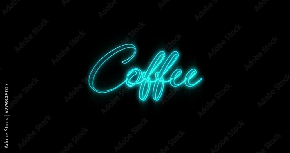 Emerging blue Coffee neon billboard 4k Emerging blue Coffee neon billboard 4k