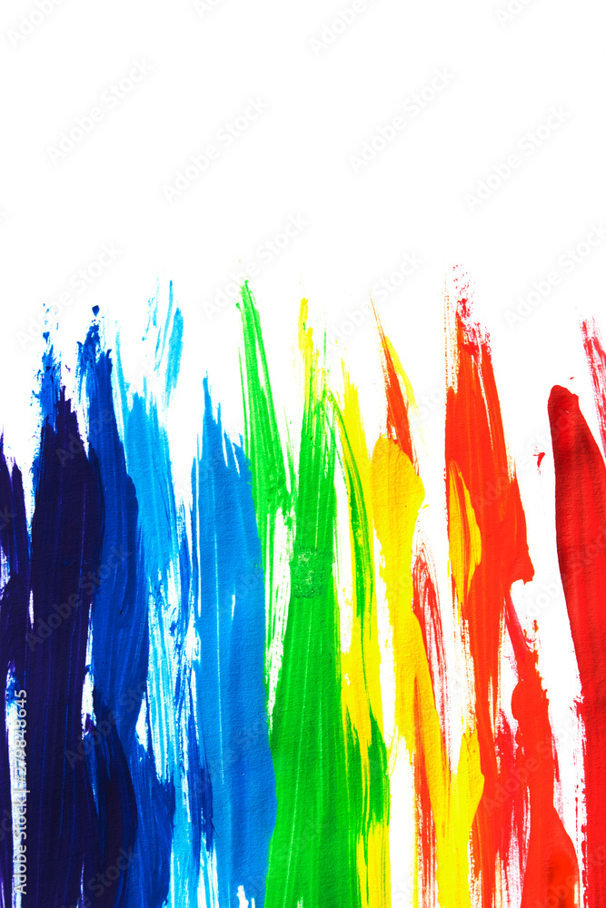 Colorful brush strokes isolated