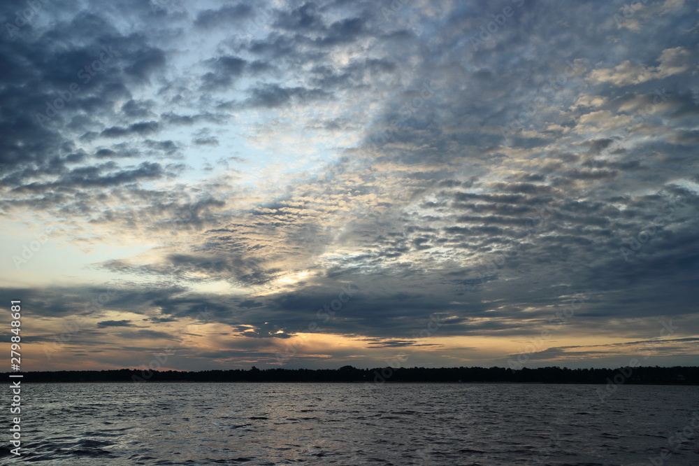 high clouds at sunset dramatic evening sky high clouds at sunset dramatic evening sky