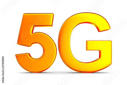 5g network on white backgro...