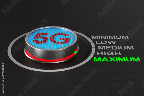 5g network button on dark b...