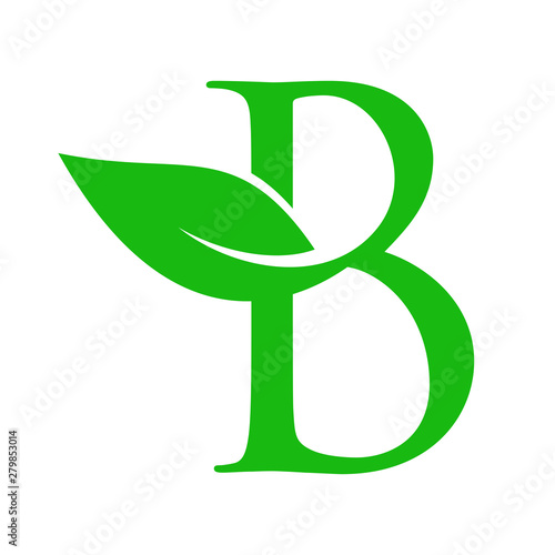Initial B Beauty Leaf Logo