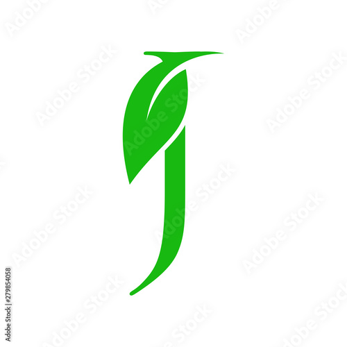 Initial J Beauty Leaf Logo