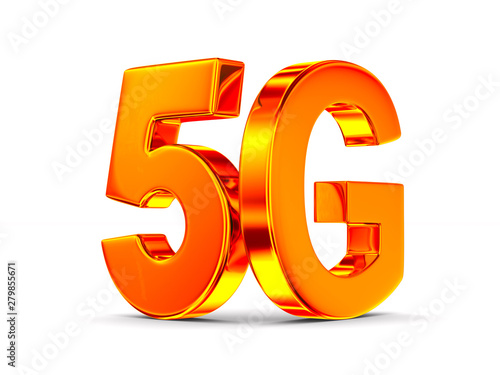 5g network on white backgro...