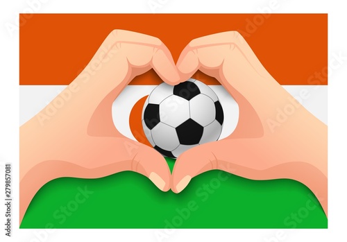 niger soccer ball and hand heart shape