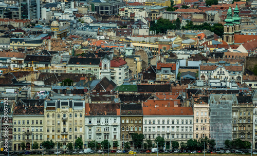 Old houses of Budapest, view from the air