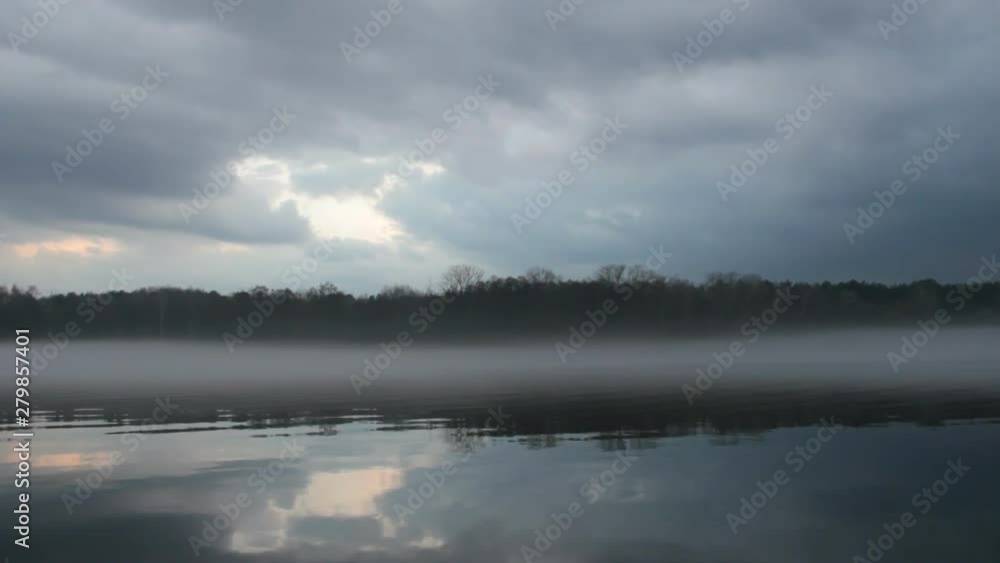 foggy river with dramatic sky in the evening (FULL HD) foggy river with dramatic sky in the evening (FULL HD)
