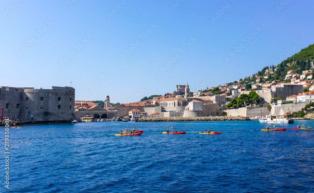 Kayaking in the waters near Old Town Dubrovnik