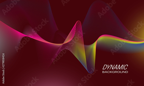 Dynamic waves background design. Sports poster backdrop template.