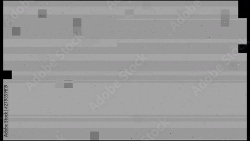 Digital signal glitch  distortion displacement map vfx in black and white, seamless loop footage photo