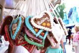 gingerbread heart on a oktoberfest or amusement park or state fair