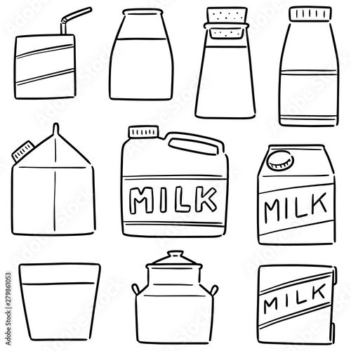 vector set of milk product
