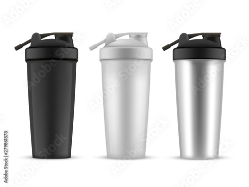 Shaker realistic style set, cup or container