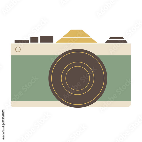 Vector illustration of retro photo camera on white background
