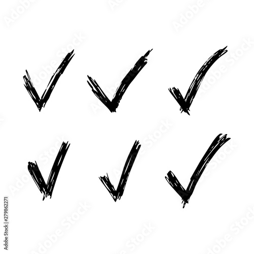 Black Hand drawn check symbol