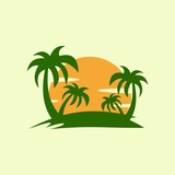 Palm tree. logo design vector icon template inspiration