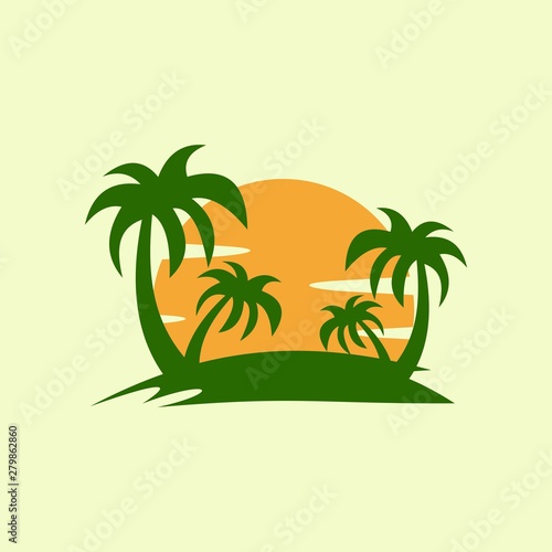 Palm tree. logo design vector icon template inspiration