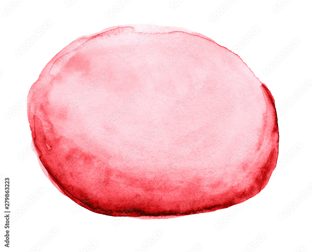 Red round watercolor fill isolated on white background. Red round watercolor fill isolated on white background.
