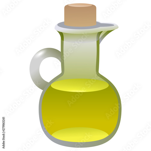 Olive or other oil in a glass jug with stopper