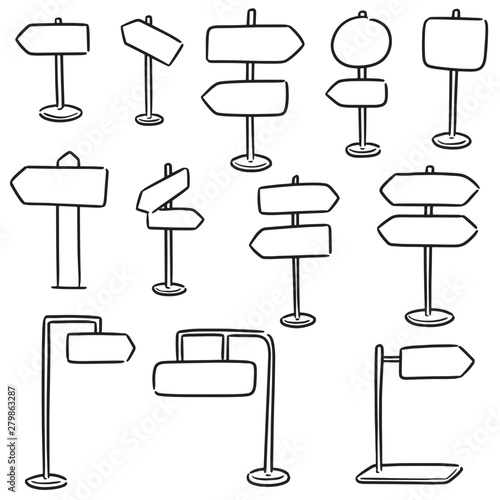 vector set of direction post