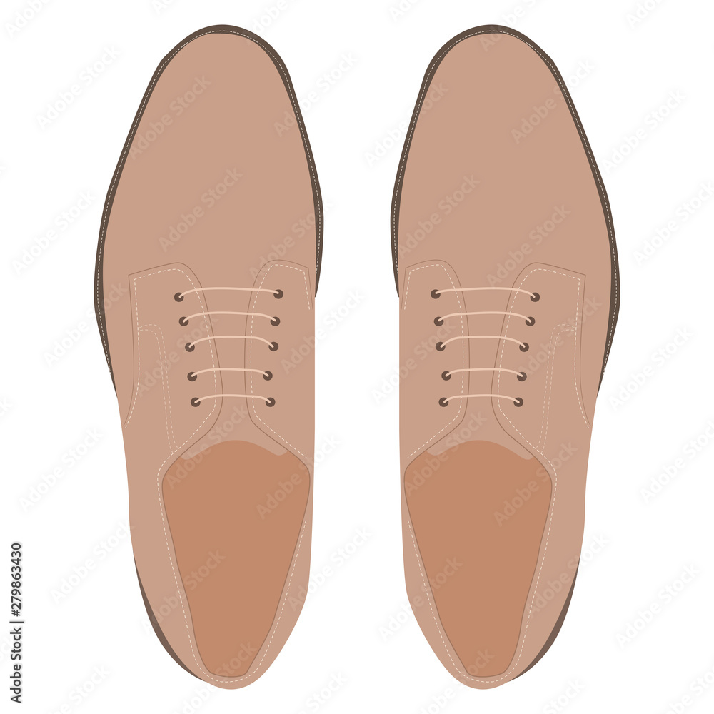 Men's beige boots / shoes on a white background Men's beige boots / shoes on a white background