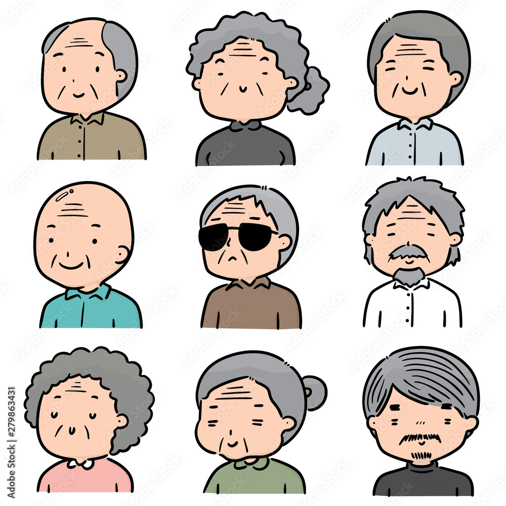 vector set of elder people vector set of elder people